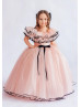 Dusty Rose Satin Tulle Corset Back Long Flower Girl Dress Dusty Rose Satin Tulle Corset Back Long Flower Girl Dress